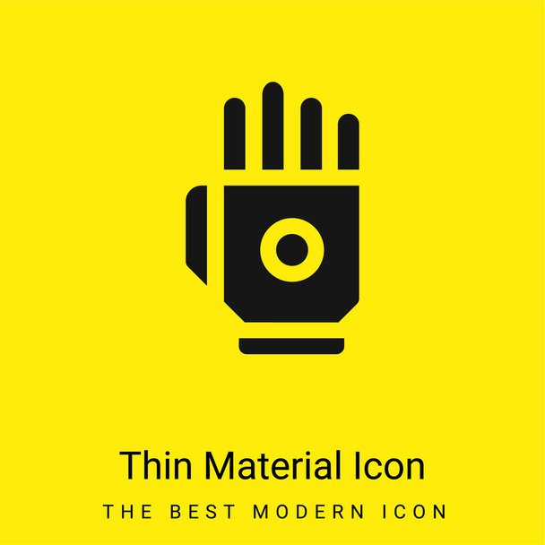 Bionic Hand minimal bright yellow material icon - Vector, Image