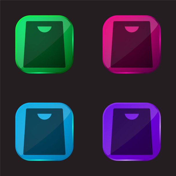 Σάκος τέσσερις εικονίδιο κουμπί γυαλί χρώμα - Διάνυσμα, εικόνα