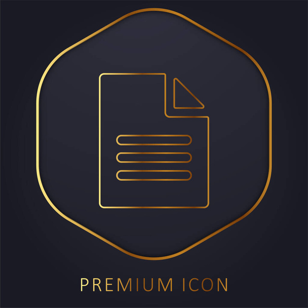 Archivo de la línea de oro logotipo premium o icono - Vector, Imagen