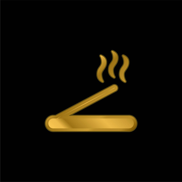 Aromaterapi altın kaplama metalik simge veya logo vektörü - Vektör, Görsel