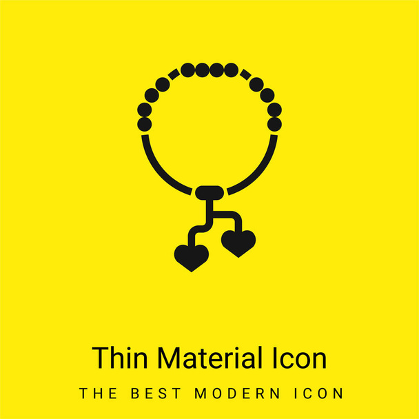 Pulsera mínima de material amarillo brillante icono - Vector, imagen