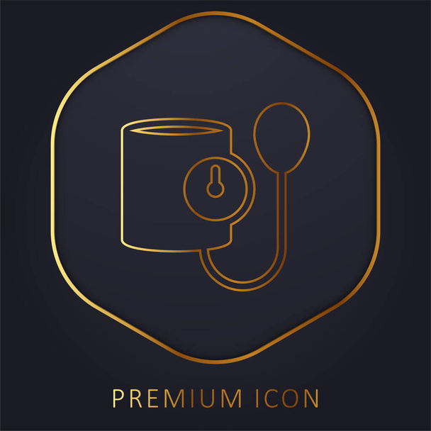 Blood Pressure golden line premium logo or icon - Vector, Image