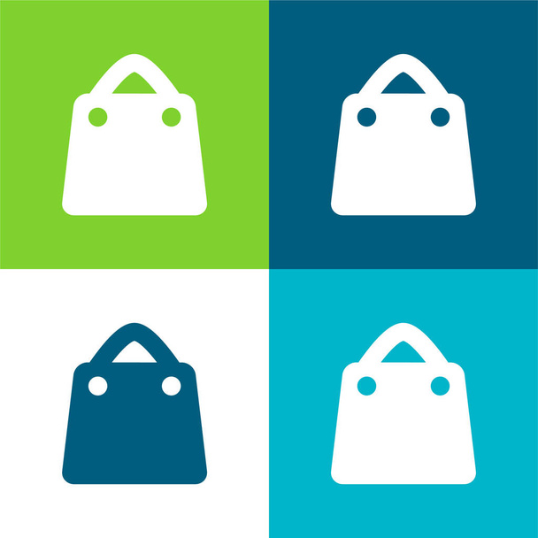 Bag Flat four color minimal icon set - Vector, Image