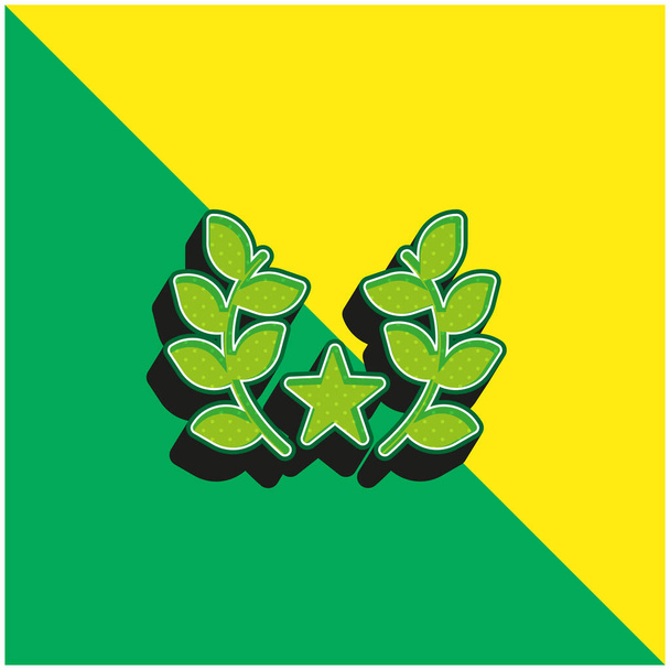 Ocenění Zelené a žluté moderní 3D vektorové logo - Vektor, obrázek