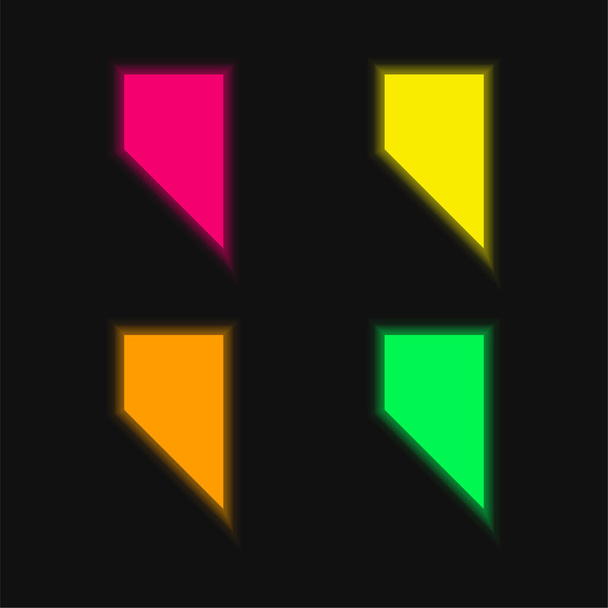 Bladwijzer vier kleuren gloeiende neon vector icoon - Vector, afbeelding