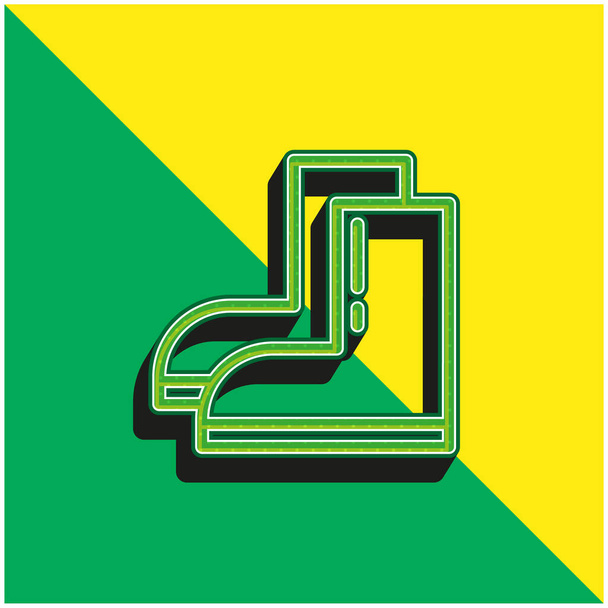 Stiefel Grünes und gelbes modernes 3D-Vektorsymbol-Logo - Vektor, Bild
