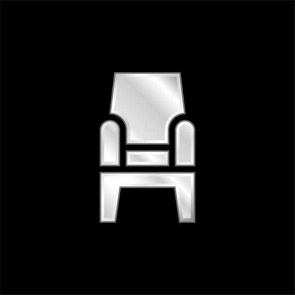 Sessel versilbert metallische Ikone - Vektor, Bild