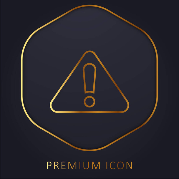 Signo de alerta línea dorada logotipo premium o icono - Vector, imagen