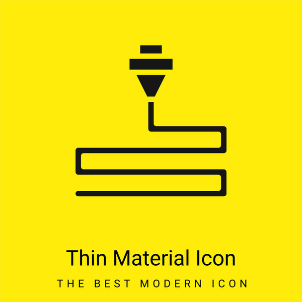 3d Printing minimal bright yellow material icon - Vector, Image