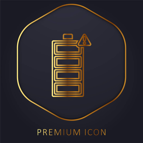 Батарея золотой линии премиум логотип или значок - Вектор,изображение