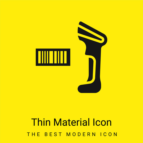 Barcode Scanner minimal bright yellow material icon - Vector, Image