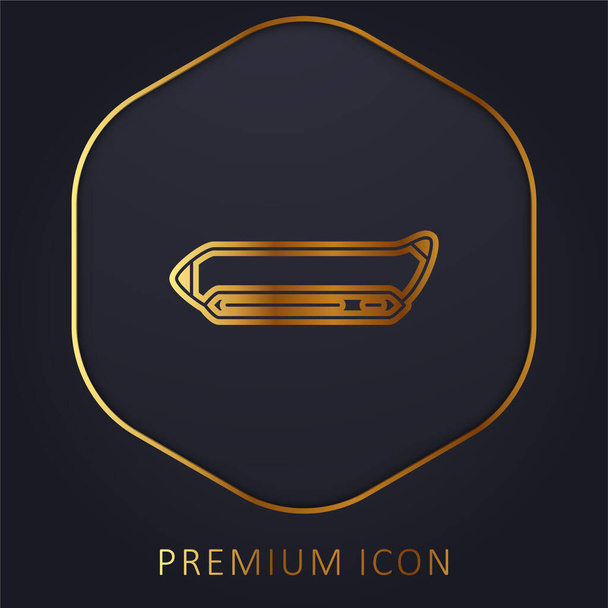 Banana Boat golden line premium logo or icon - Vector, Image