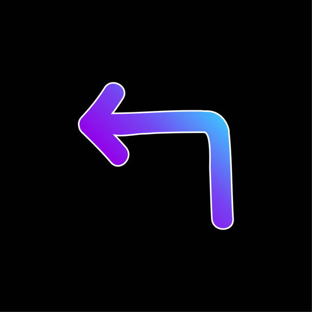 Indietro Freccia Indicazione mano sinistra disegnato Simbolo blu gradiente vettoriale icona - Vettoriali, immagini