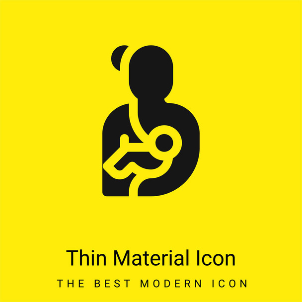 Breastfeeding minimal bright yellow material icon - Vector, Image