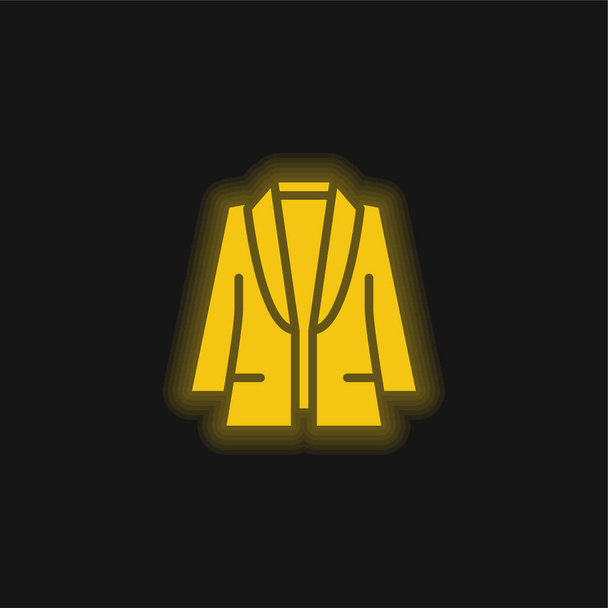 Blazer yellow glowing neon icon - Vector, Image