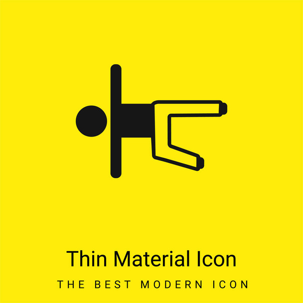 Garçon sur le plancher Jambe et bras extensibles icône matérielle jaune vif minimale - Vecteur, image