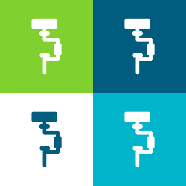 Rovnátka Byt čtyři barvy minimální ikona nastavena - Vektor, obrázek