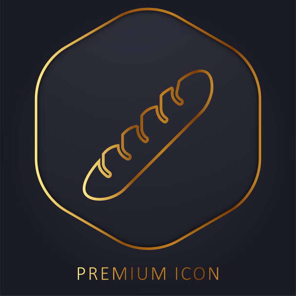 Baguette línea dorada logotipo premium o icono - Vector, imagen