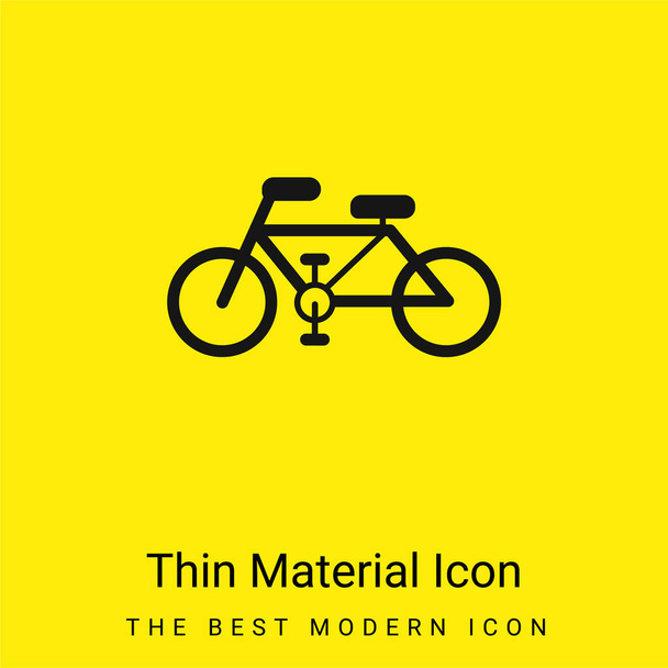 Экологический транспорт Велосипед Минимальный ярко-желтый значок материала - Вектор,изображение
