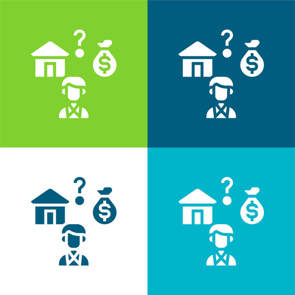 Set di icone minimali a quattro colori a prezzi accessibili - Vettoriali, immagini