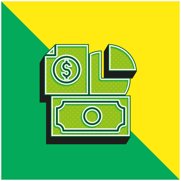 Análisis verde y amarillo moderno logotipo del icono del vector 3d - Vector, Imagen