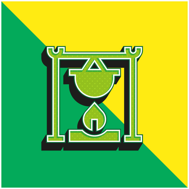 Перестрілка Зелений і жовтий сучасний 3d вектор логотип ікони - Вектор, зображення
