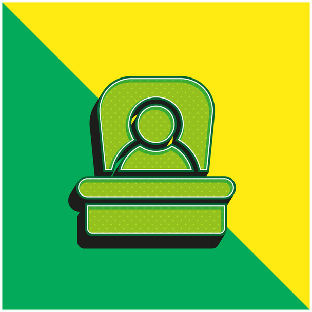Зелений бос і жовтий сучасний 3d векторний логотип. - Вектор, зображення