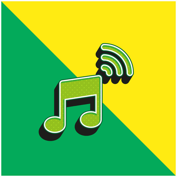 Audio Zielony i żółty nowoczesny ikona wektora 3D logo - Wektor, obraz