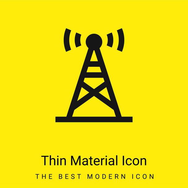 Antena mínima icono de material amarillo brillante - Vector, imagen
