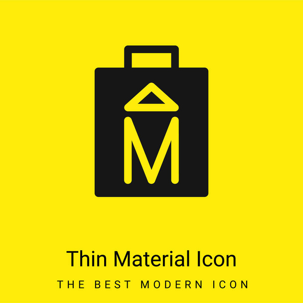Icono de material amarillo brillante mínimo batería - Vector, Imagen