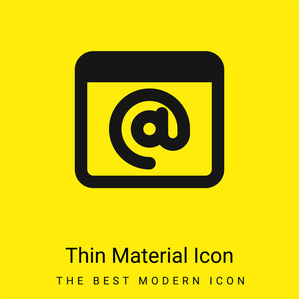 At Sign minimal bright yellow material icon - Vector, Image
