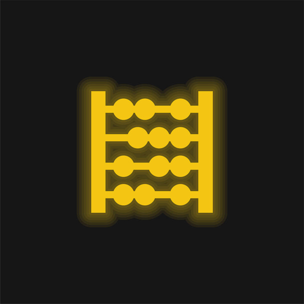 Abacus amarillo brillante icono de neón - Vector, Imagen