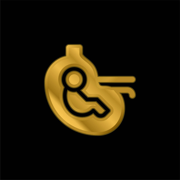 Bebê banhado a ouro ícone metálico ou vetor logotipo - Vetor, Imagem