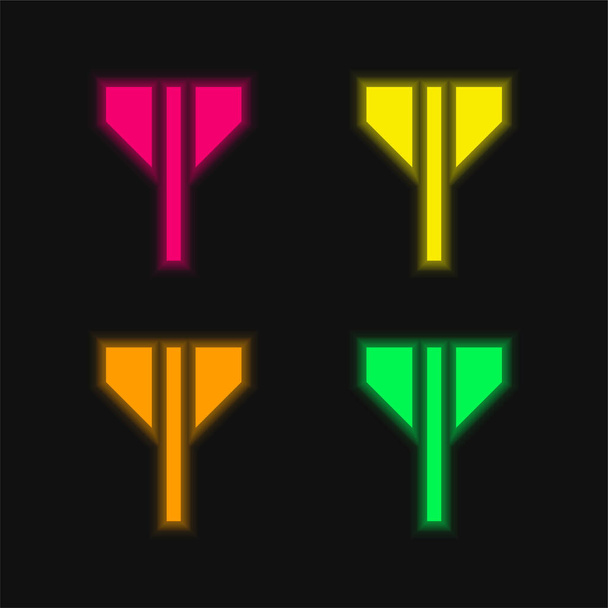 Αφηρημένη τέσσερις χρώμα λαμπερό νέον διάνυσμα εικονίδιο - Διάνυσμα, εικόνα
