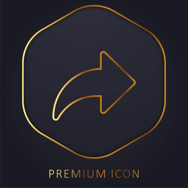Pijl gouden lijn premium logo of pictogram - Vector, afbeelding
