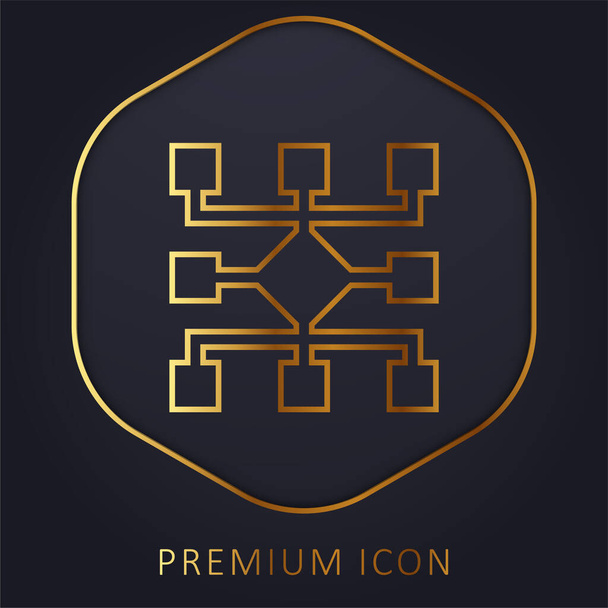Algorithme ligne d'or logo premium ou icône - Vecteur, image