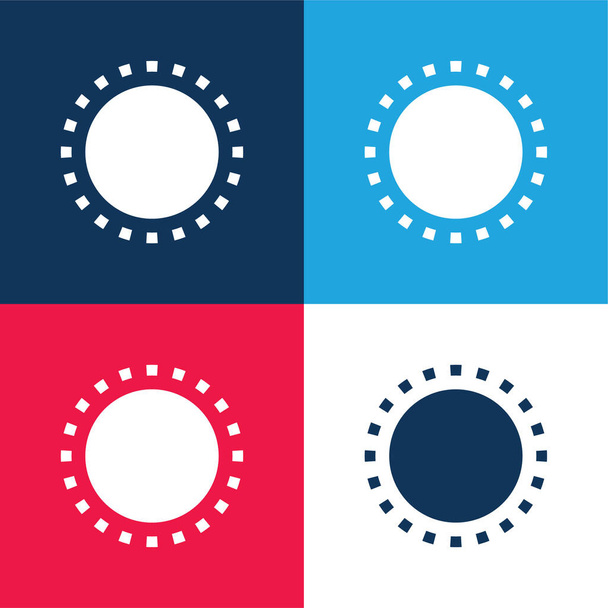 Wygląd niebieski i czerwony zestaw czterech kolorów minimalny zestaw ikon - Wektor, obraz