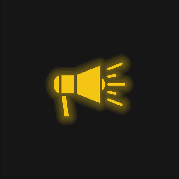 Annuncio giallo incandescente icona al neon - Vettoriali, immagini
