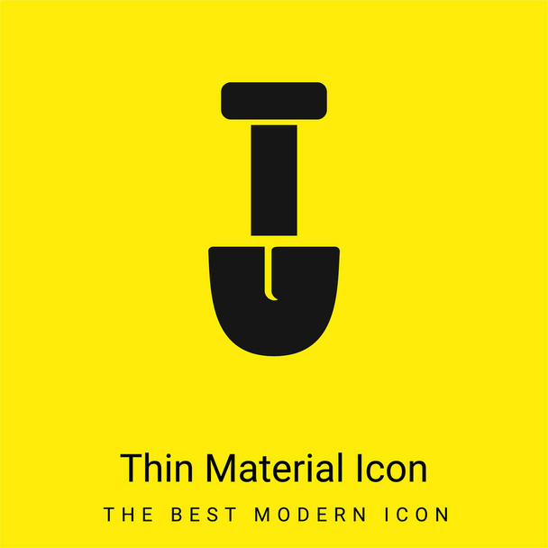 Big Shovel minimální jasně žlutý materiál ikona - Vektor, obrázek