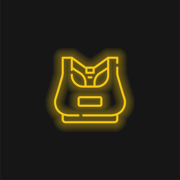 Sujetador amarillo brillante icono de neón - Vector, imagen
