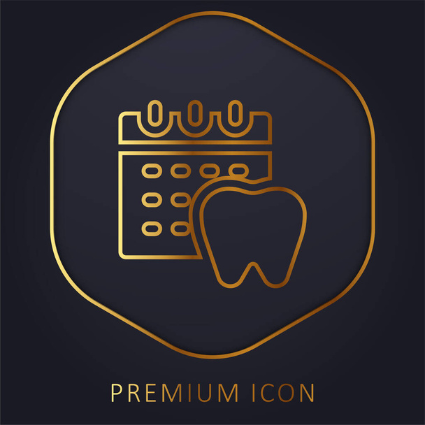 Kinevezés arany vonal prémium logó vagy ikon - Vektor, kép