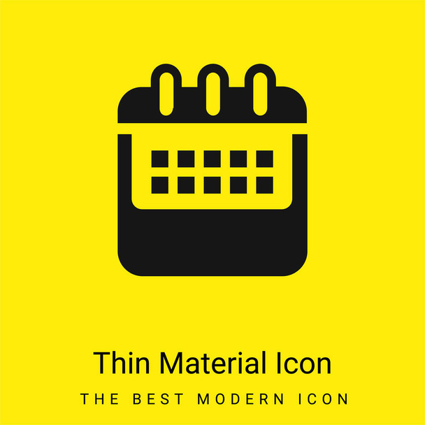 Calendario annuale Variante minimale giallo brillante materiale icona - Vettoriali, immagini