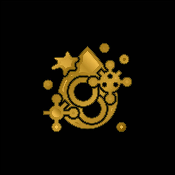 Blood gold plated metalic icon or logo vector - Vector, Image