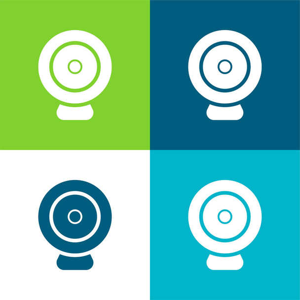 Big Webcam Lapos négy szín minimális ikon készlet - Vektor, kép