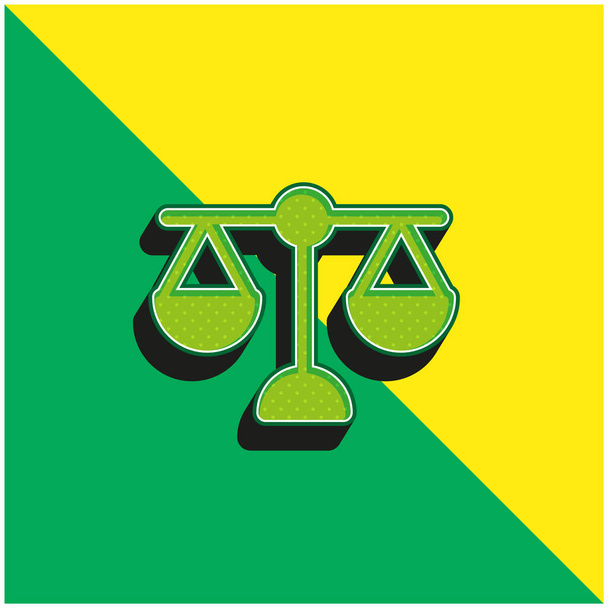Equilíbrio Verde e amarelo moderno logotipo do ícone do vetor 3d - Vetor, Imagem