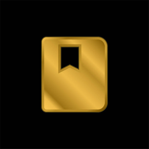 Agenda banhado a ouro ícone metálico ou vetor logotipo - Vetor, Imagem