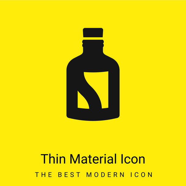 Garrafa de bebida alcoólica ícone material amarelo brilhante mínimo - Vetor, Imagem