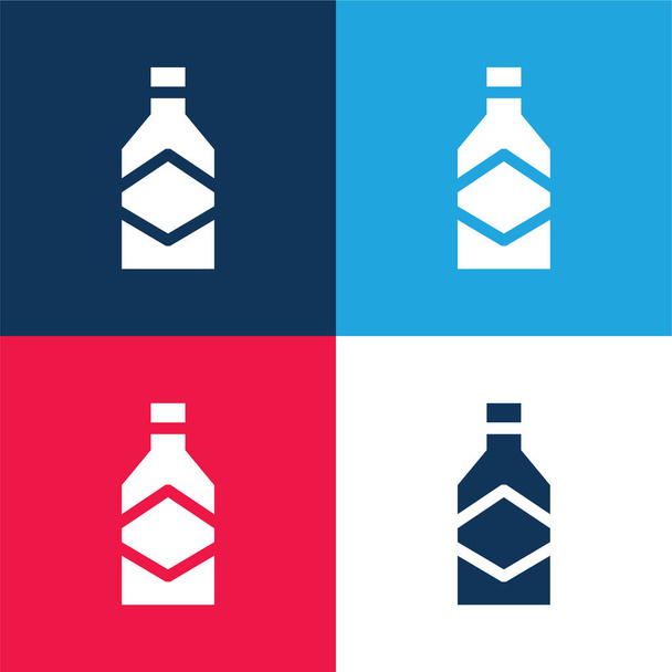 Birra blu e rosso quattro colori set icona minima - Vettoriali, immagini