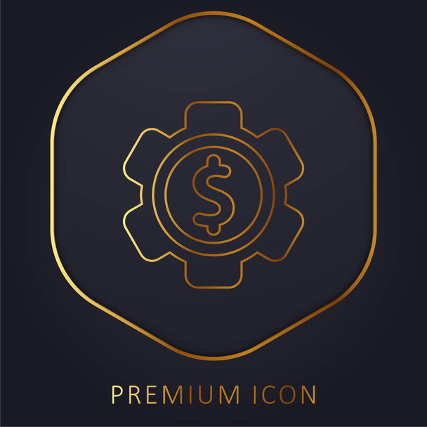 Bank Settings golden line premium logo or icon - Vector, Image