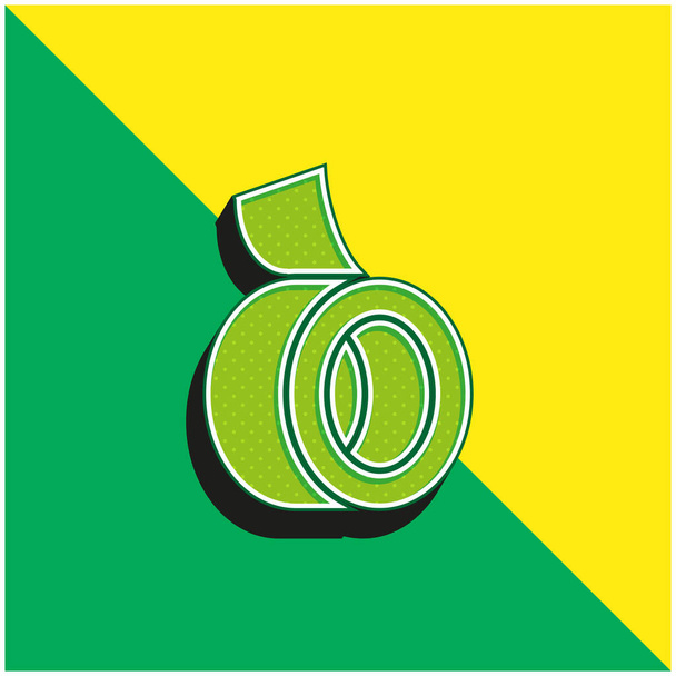 Cinta adhesiva verde y amarillo moderno logotipo del icono del vector 3d - Vector, imagen